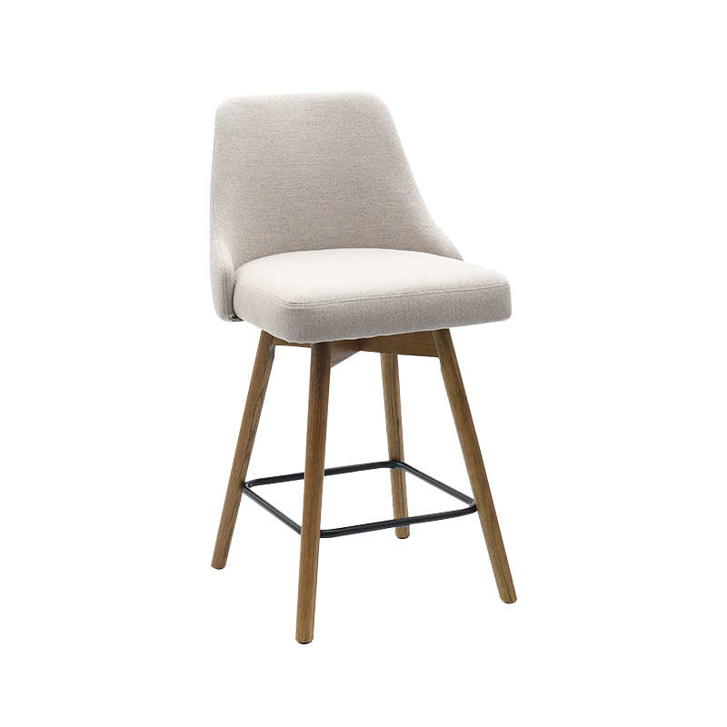 Bahagian tempat duduk lembut tinggi dengan kaki kayu swivel